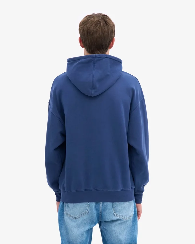 Sudadera con capucha oversize de algodón orgánico - Azul marino