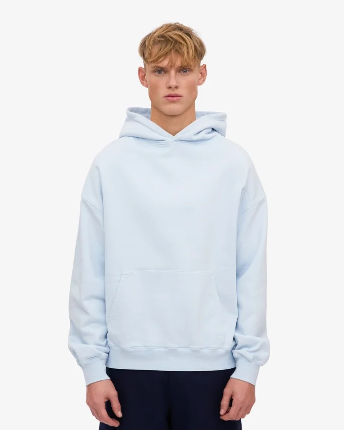 Sudadera con capucha oversize de algodón orgánico - Azul polar
