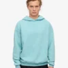 Sudadera con capucha oversize de algodón orgánico - Azul verdoso