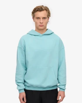 Sudadera con capucha oversize de algodón orgánico – Azul verdoso