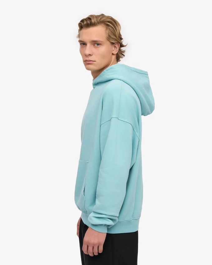Sudadera con capucha oversize de algodón orgánico - Azul verdoso