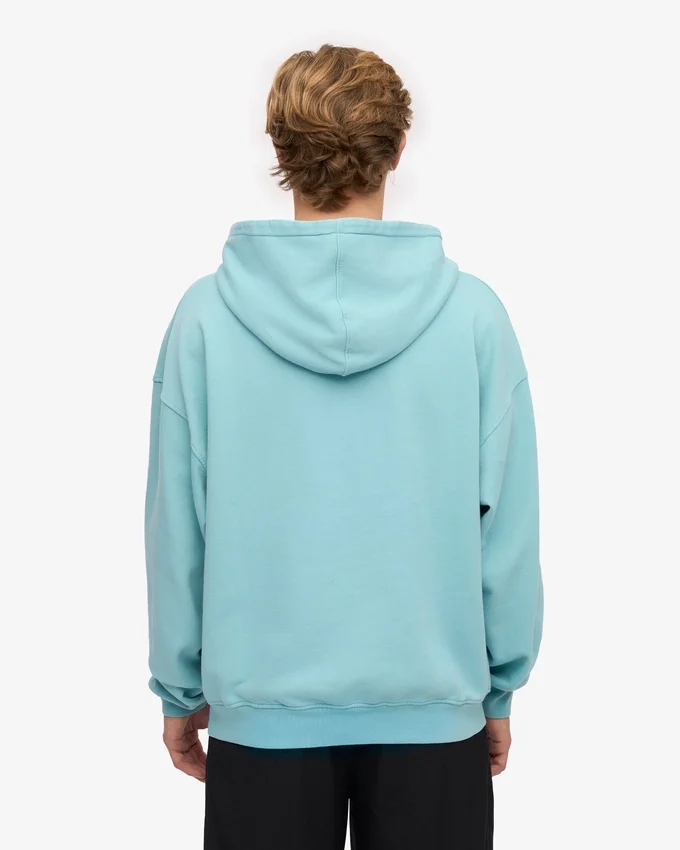 Sudadera con capucha oversize de algodón orgánico - Azul verdoso