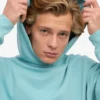 Sudadera con capucha oversize de algodón orgánico - Azul verdoso