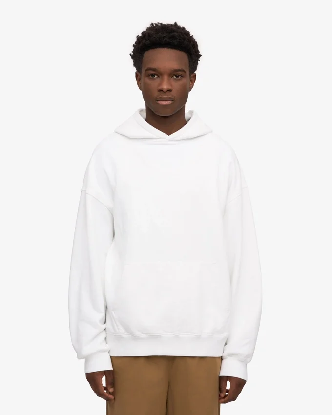 Sudadera con capucha oversize de algodón orgánico - Blanco óptico