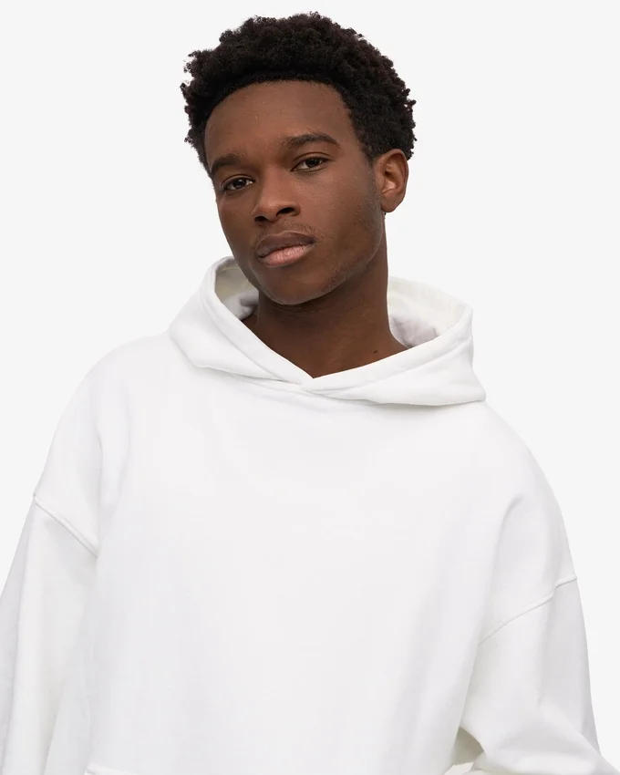Sudadera con capucha oversize de algodón orgánico - Blanco óptico