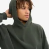 Sudadera con capucha oversize de algodón orgánico - Bosque de medianoche