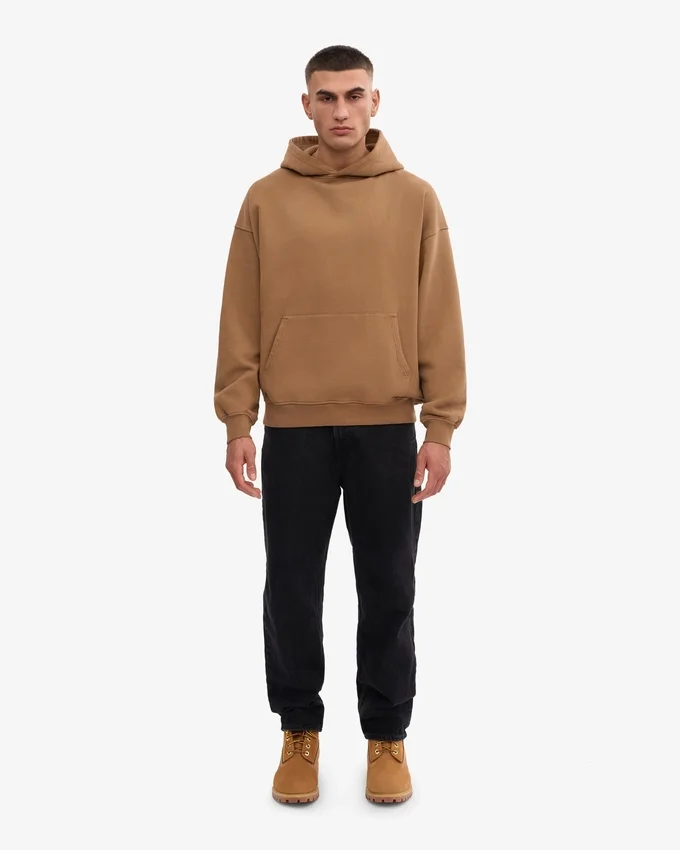Sudadera con capucha oversize de algodón orgánico - Camello del Sáhara
