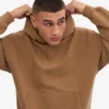 Sudadera con capucha oversize de algodón orgánico - Camello del Sáhara