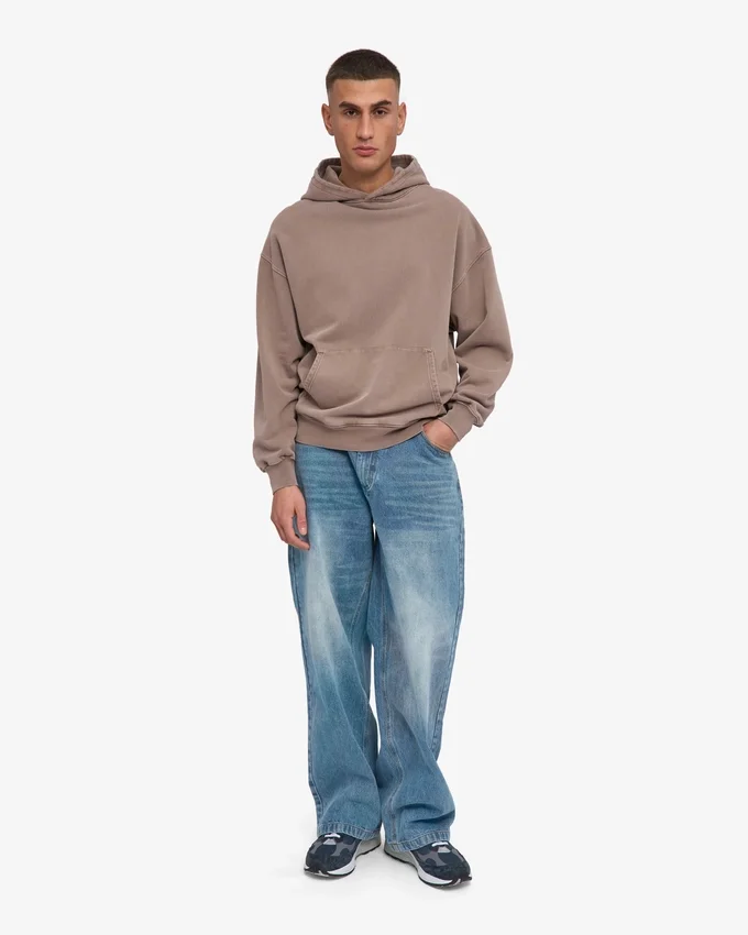 Sudadera con capucha oversize de algodón orgánico - Caqui descolorido
