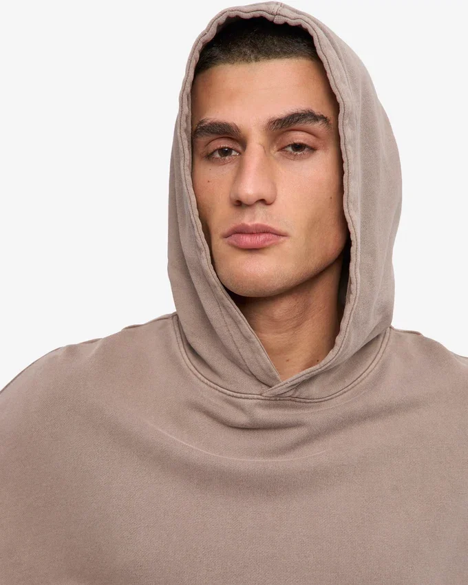 Sudadera con capucha oversize de algodón orgánico - Caqui descolorido