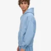 Sudadera con capucha oversize de algodón orgánico con cremallera - Azul mar
