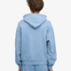 Sudadera con capucha oversize de algodón orgánico con cremallera - Azul mar