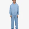 Sudadera con capucha oversize de algodón orgánico con cremallera - Azul mar