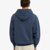 Sudadera con capucha oversize de algodón orgánico con cremallera - Azul petróleo