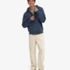 Sudadera con capucha oversize de algodón orgánico con cremallera - Azul petróleo