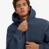 Sudadera con capucha oversize de algodón orgánico con cremallera - Azul petróleo