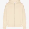 Sudadera con capucha oversize de algodón orgánico con cremallera - Blanco marfil