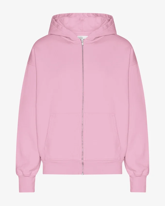 Sudadera con capucha oversize de algodón orgánico con cremallera - Flor de cerezo