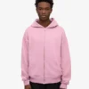 Sudadera con capucha oversize de algodón orgánico con cremallera - Flor de cerezo