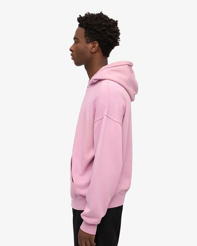 Sudadera con capucha oversize de algodón orgánico con cremallera - Flor de cerezo