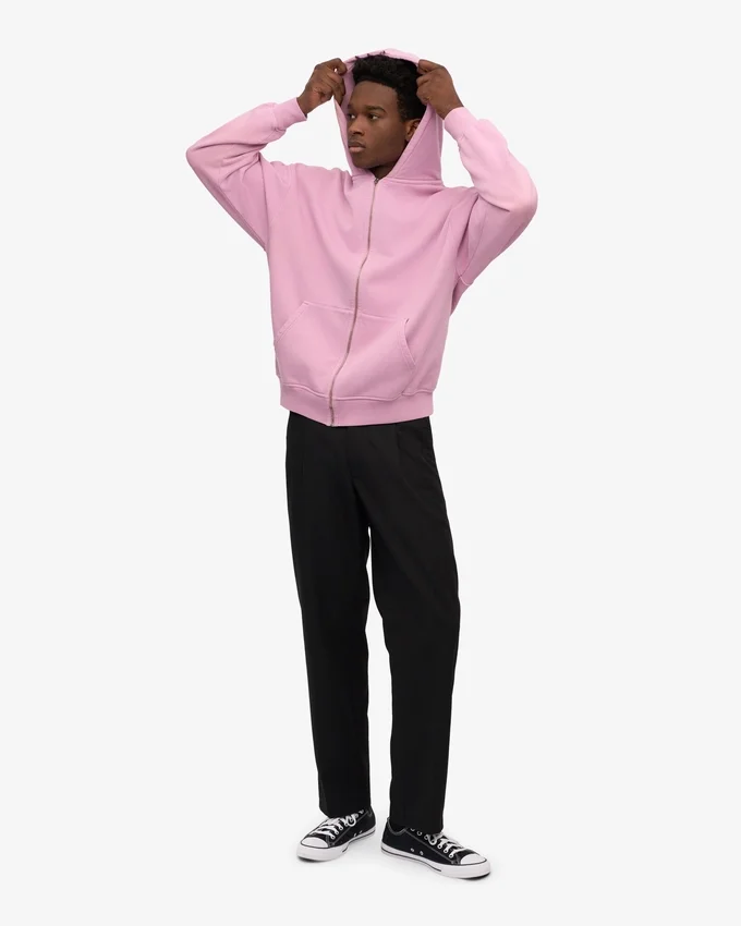 Sudadera con capucha oversize de algodón orgánico con cremallera - Flor de cerezo