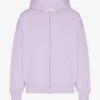 Sudadera con capucha oversize de algodón orgánico con cremallera - Lavanda suave
