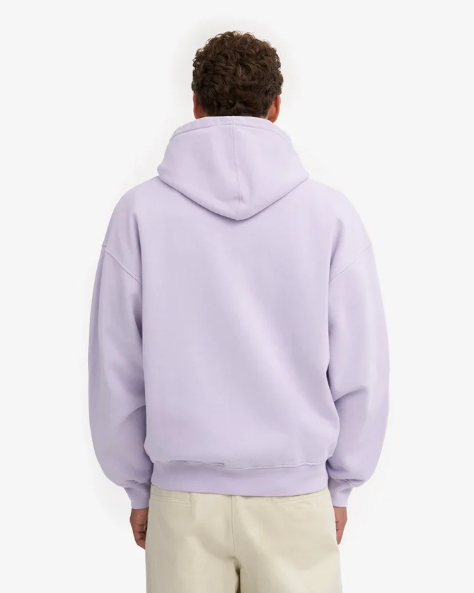 Sudadera con capucha oversize de algodón orgánico con cremallera - Lavanda suave