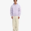Sudadera con capucha oversize de algodón orgánico con cremallera - Lavanda suave