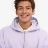 Sudadera con capucha oversize de algodón orgánico con cremallera - Lavanda suave