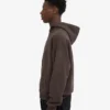 Sudadera con capucha oversize de algodón orgánico con cremallera - Marrón café