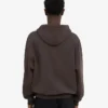 Sudadera con capucha oversize de algodón orgánico con cremallera - Marrón café