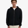 Sudadera con capucha oversize de algodón orgánico con cremallera - Negro intenso
