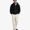 Sudadera con capucha oversize de algodón orgánico con cremallera - Negro intenso