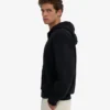 Sudadera con capucha oversize de algodón orgánico con cremallera - Negro intenso