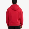 Sudadera con capucha oversize de algodón orgánico con cremallera - Rojo escarlata