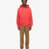 Sudadera con capucha oversize de algodón orgánico con cremallera - Rojo mandarina