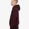 Sudadera con capucha oversize de algodón orgánico con cremallera - Rojo sangre