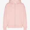 Sudadera con capucha oversize de algodón orgánico con cremallera - Rosa descolorido