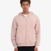 Sudadera con capucha oversize de algodón orgánico con cremallera - Rosa descolorido