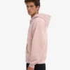 Sudadera con capucha oversize de algodón orgánico con cremallera - Rosa descolorido