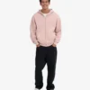 Sudadera con capucha oversize de algodón orgánico con cremallera - Rosa descolorido