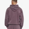 Sudadera con capucha oversize de algodón orgánico con cremallera - Uva descolorida