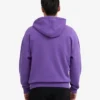 Sudadera con capucha oversize de algodón orgánico con cremallera - Violeta ultra