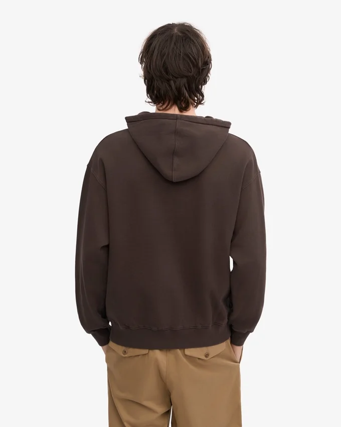 Sudadera con capucha oversize de algodón orgánico - Marrón café