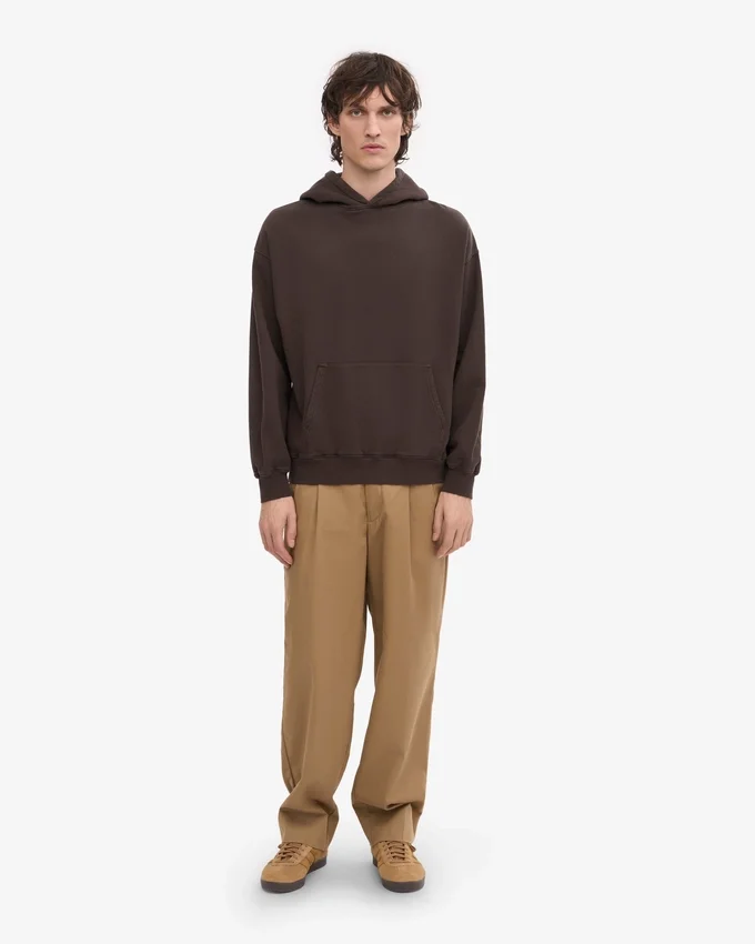 Sudadera con capucha oversize de algodón orgánico - Marrón café