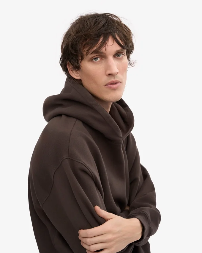 Sudadera con capucha oversize de algodón orgánico - Marrón café