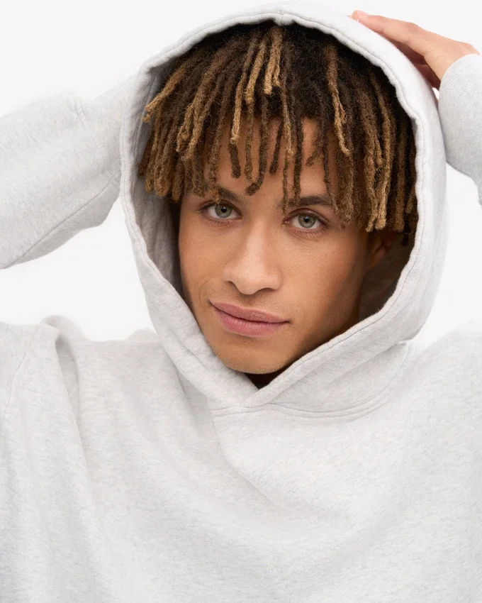 Sudadera con capucha oversize de algodón orgánico - Mezcla de colores nieve