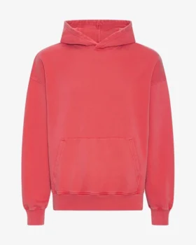 Sudadera con capucha oversize de algodón orgánico - Rojo descolorido