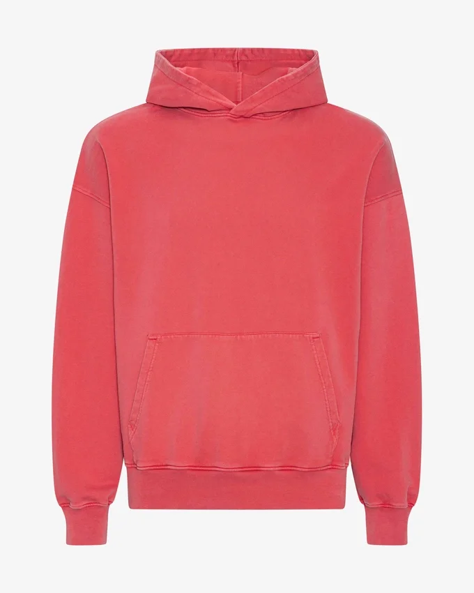 Sudadera con capucha oversize de algodón orgánico - Rojo descolorido