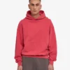 Sudadera con capucha oversize de algodón orgánico - Rojo descolorido